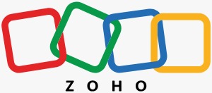 Zoho logo displaying brand name with a checkmark icon