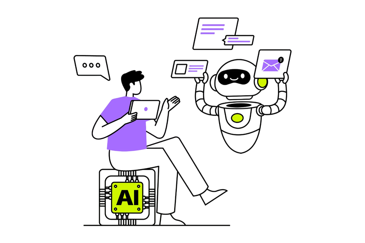 AI powered chatbot illustration