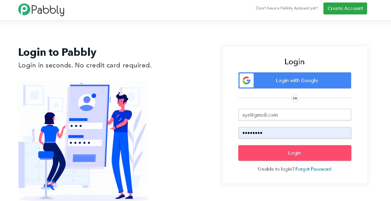 Pabbly Login Page
