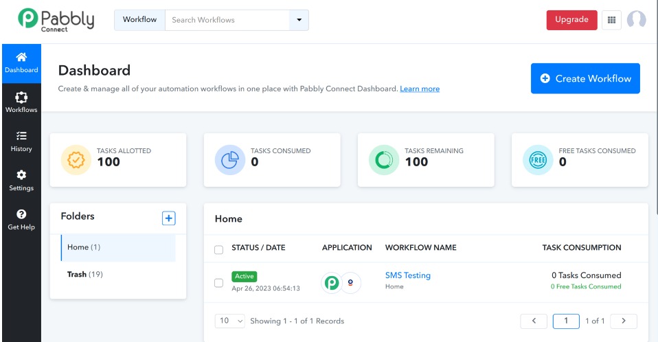 Create Workflow Step 1