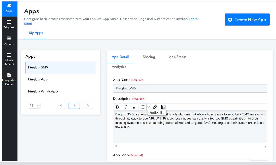 App Details Configuration