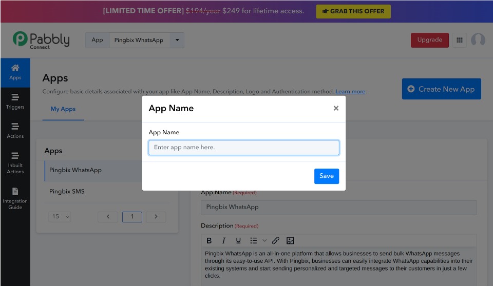 Create New App
