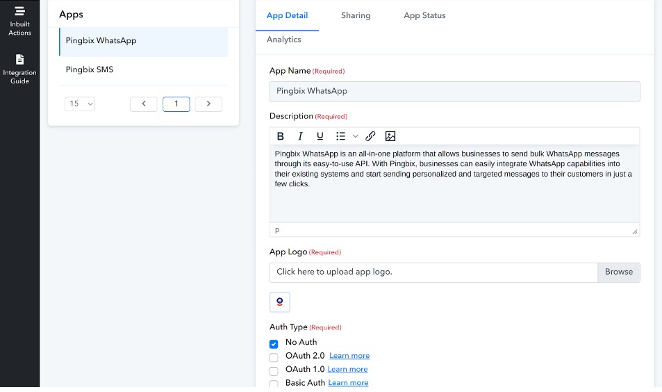 App Details Configuration