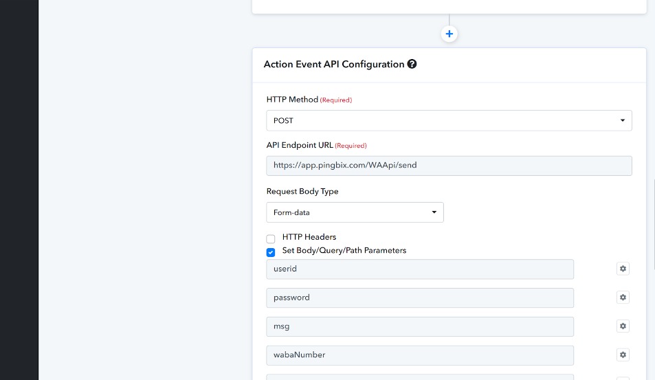 Action Configuration Step 2