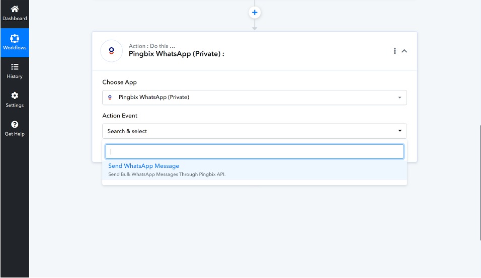WhatsApp Action Setup