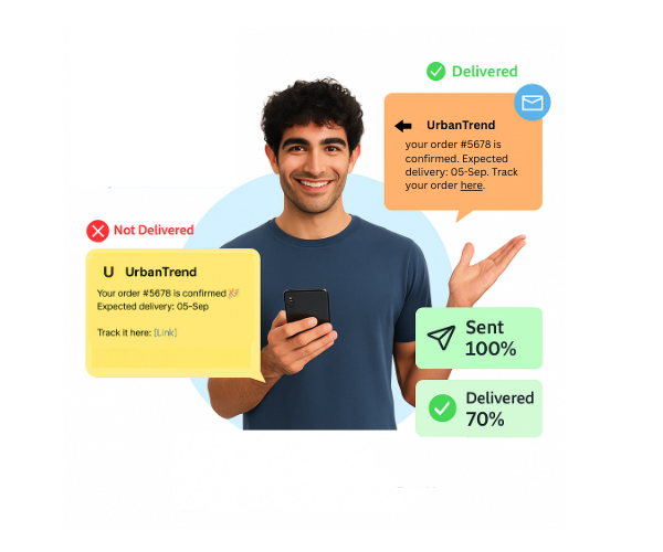 Illustration of a verified business sender profile in RCS