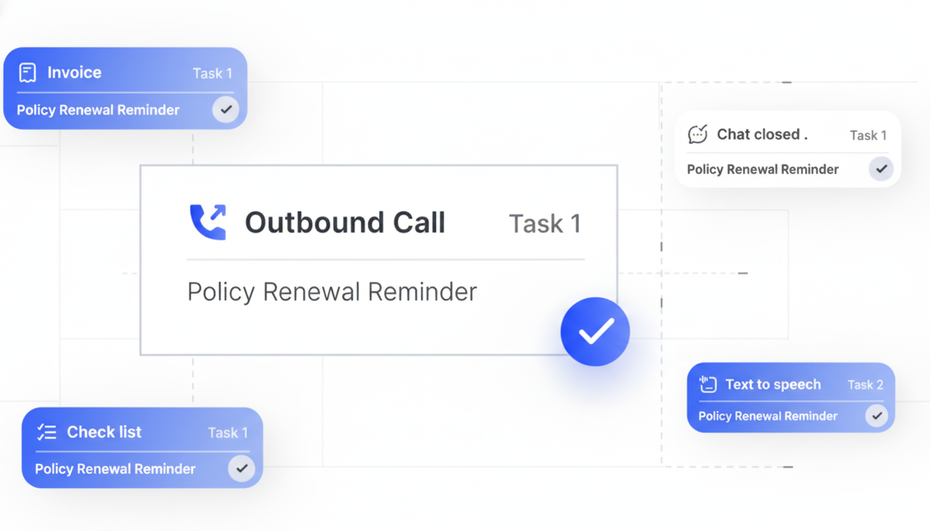 Visual representation of AI agents performing automated actions within a CRM system